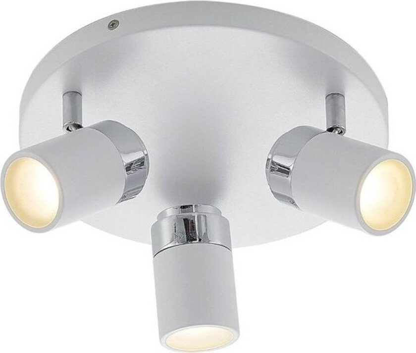 Kardo - takspot til badet, i hvitt og krom