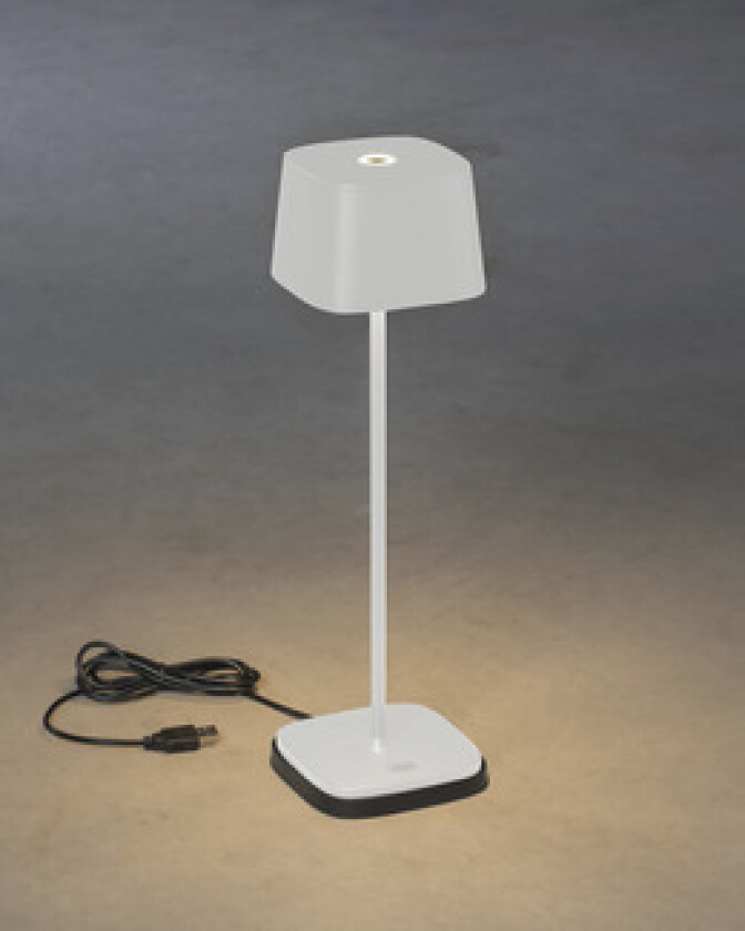 Capri hvit firkant USB 2700K/3000K kan dimmes