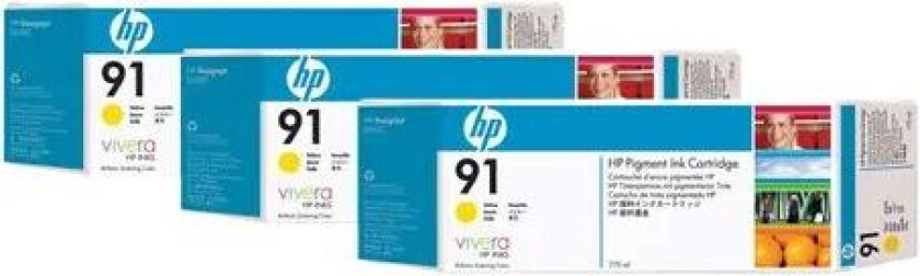 Hp Blekk Gul No.91 - Z6100 775ml 3-pack