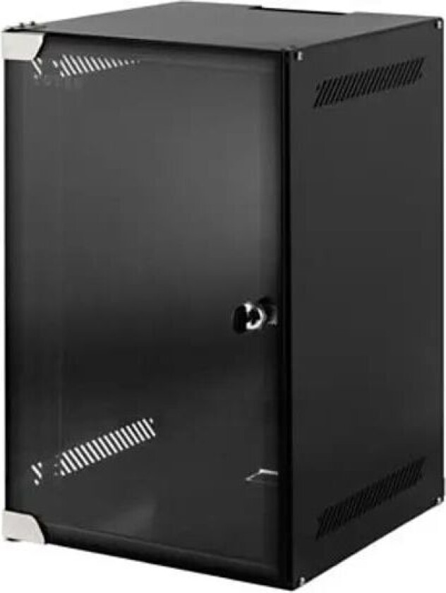 10" Wall Cabinet 12u 280x310 Glassdoor Black