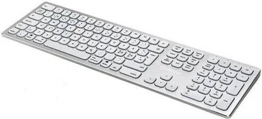 Wireless Slim Metal Keyboard 295b Sølv Trådløs Nordisk Tastatur