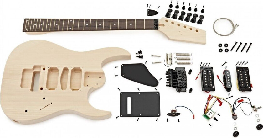 Gear4Music Guitarworks Super-Cutaway DIY Elektrisk Gitarsett