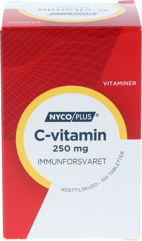 Bilde av C-vitamin tab 250 mg, 100 tabletter