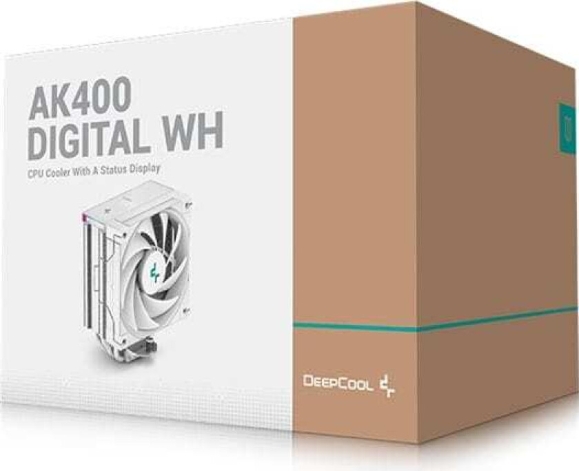 DeepCool AK400 Digital WH, Luftkjøler, 12 cm, 68,99 cfm, Hvit