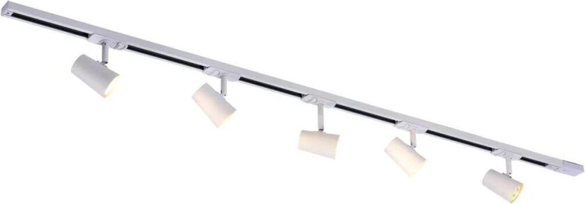 Trackline Conic spotskinne 1,5 meter 5 spot - Hvit