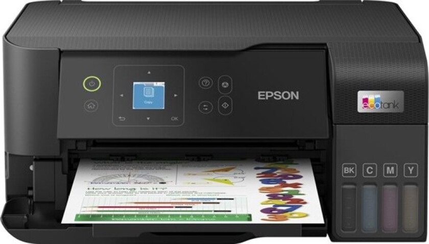 EcoTank ET-2840 - Multifunksjonsskriver - farge - ink-jet - ITS - A4 (medie) - opp til 15 spm (trykking) - 100 ark - USB, Wi-Fi - svart