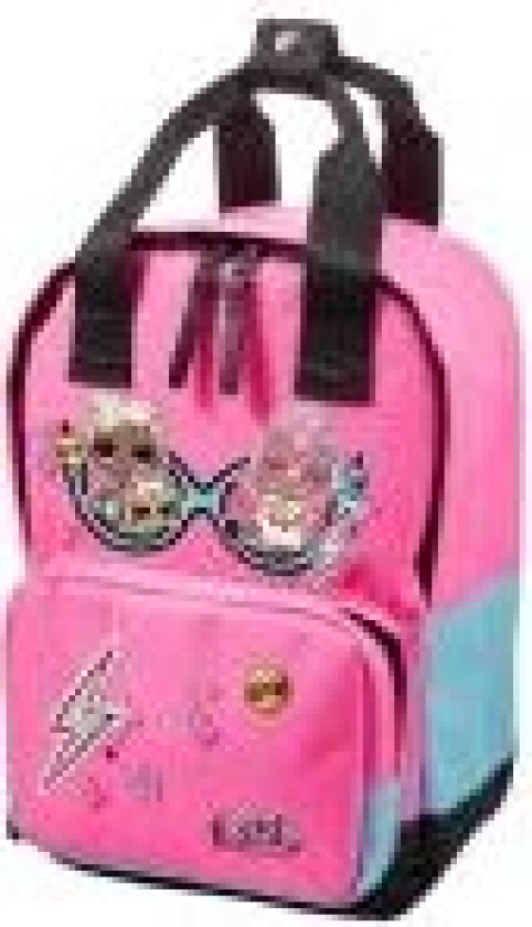 L.O.L. Surprise! Together 4Eva Small Backpack with pink pom-pom attached to zipper puller