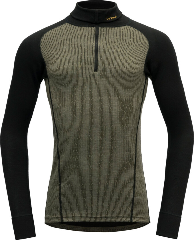 Duo Active Merino 205 Zip Neck Herre Lichen/Caviar S