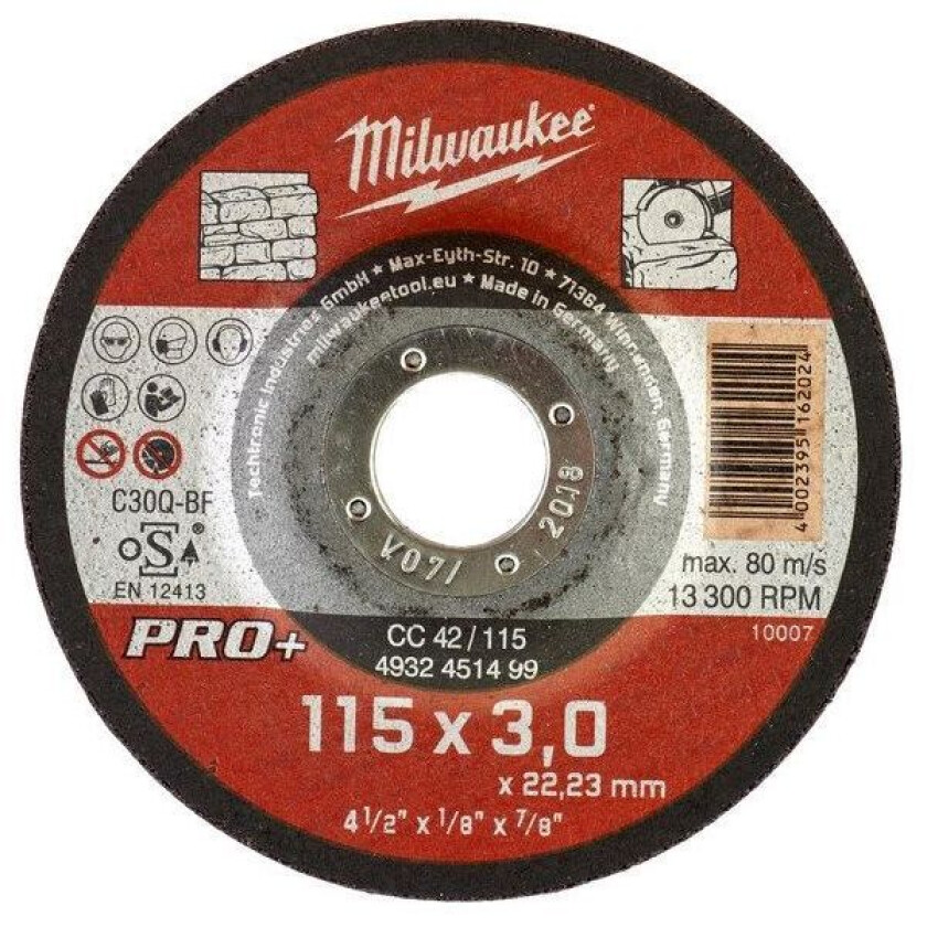 CC 42 PRO+ Kappeskive 115x3 mm