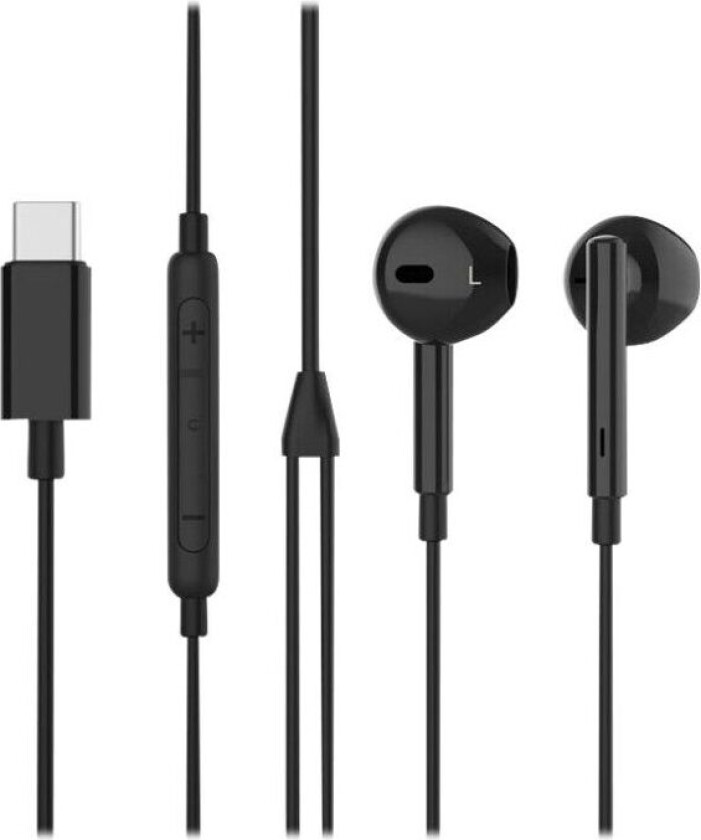 - Ørepropper - ørepropp - kablet - USB-C - svart