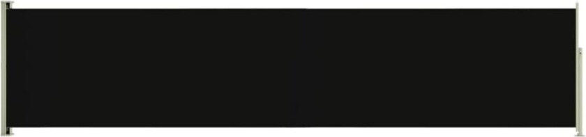 Uttrekkbar sidemarkise 140x600 cm svart