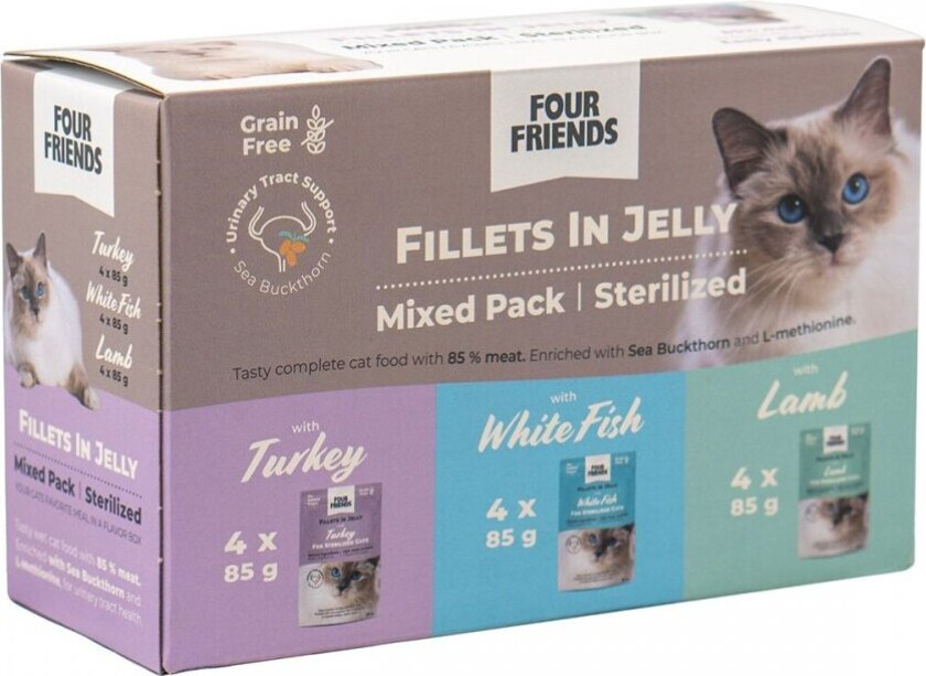 Four Friends Cat Sterilized Jelly Multipack 12x85 g
