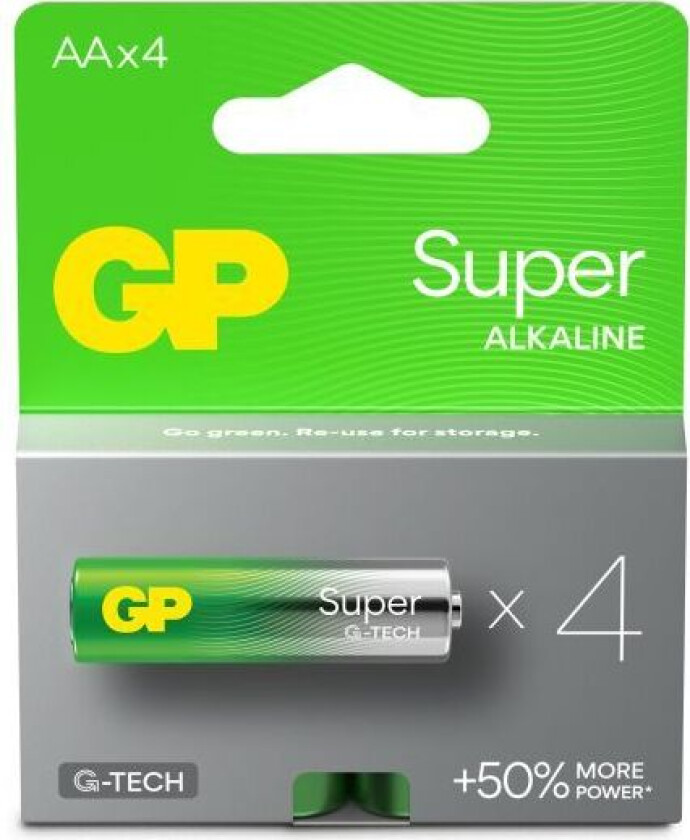Super Alkaline 15A/LR6 Batteri alkalisk, AA, 4-pakning