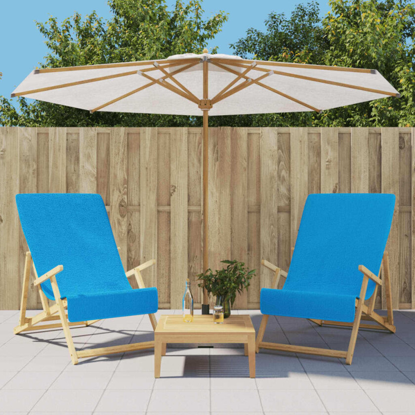 Strandhåndklær 2 stk turkis 60x135 cm stoff 400 GSM