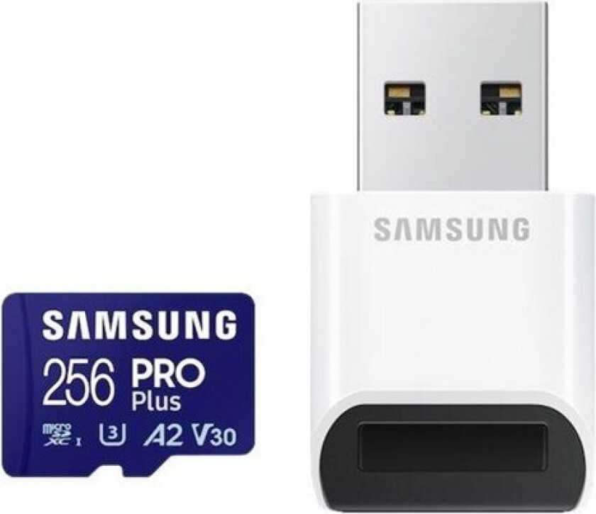 PRO Plus 256 GB microSD-minnekort + USB-leser