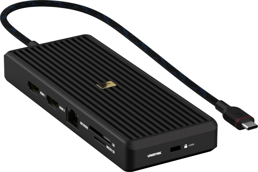 USB-C-Hub 12 porter 8K for to skjermer