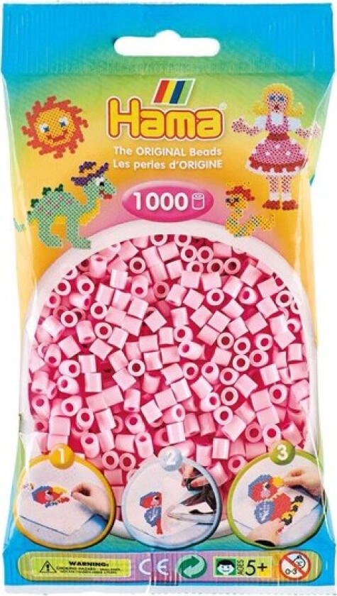 Midi 1000 Perler - Pastell Rosa 95
