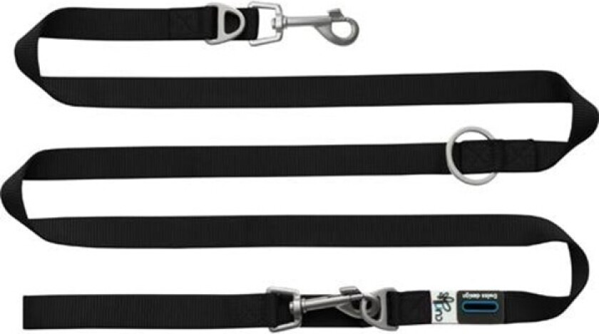 Curli justerbart bånd, nylon Svart (200x1,5 cm)