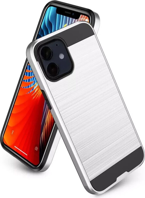 iPhone 12 Mini Brushed Hybrid Deksel - Hvit