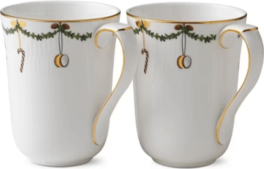 Star Fluted Christmas kopp 2 stk 33 cl