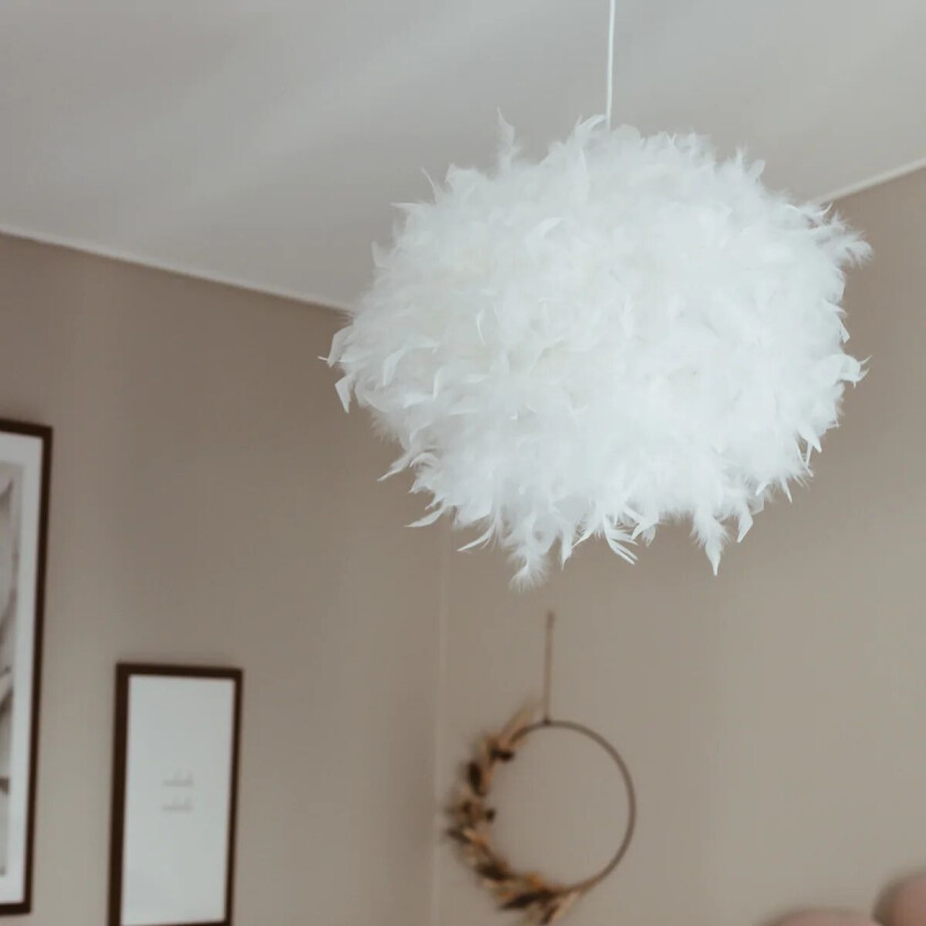 Dun takpendel 40 cm - Hvit