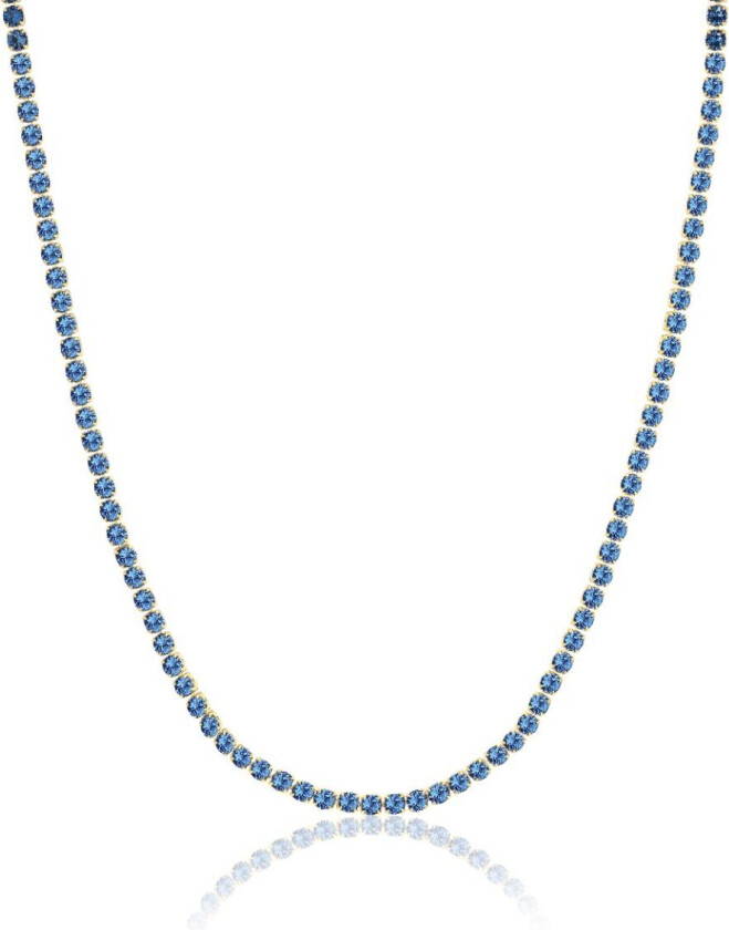 Ellera Grande Forgylt Sølv Halskjede Med Zirconia SJ-N2872-BLCZ-YG-43