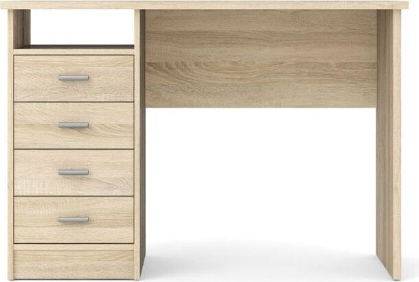 Fula skrivebord 4 skuffer eik struktur.