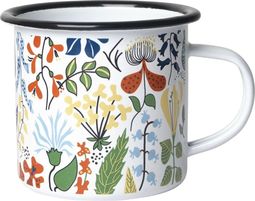 Herbarium emaljekrus Hvit-multi