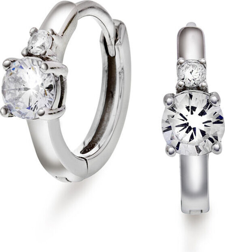 , Øreringer i sølv med zirkonia