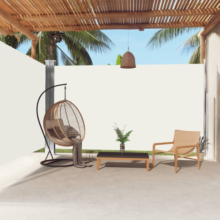 Uttrekkbar sidemarkise 220x600 cm kremhvit