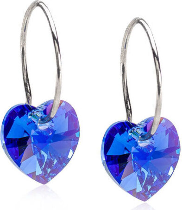 Nt Heart Sapphire Titanium Øredobber Med Krystal 15-1255-04