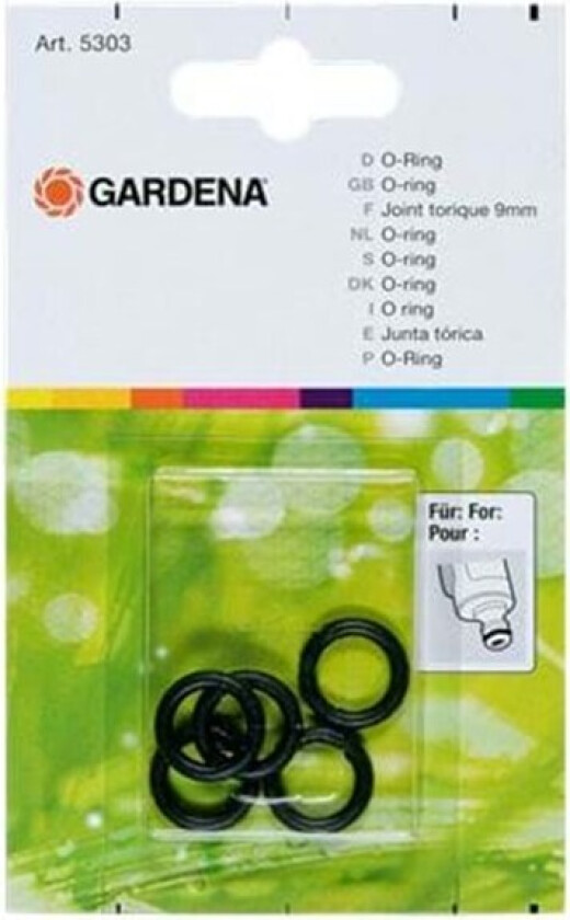 Gardena 5303-20 O-ring 9 mm, 5-pakning