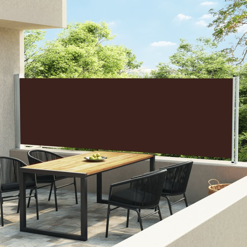 Uttrekkbar sidemarkise 140x600 cm - brun