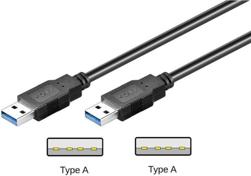 USB-A <-> USB-A - 1m - Svart