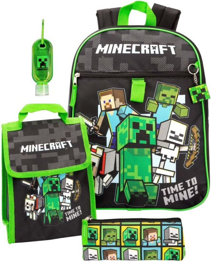Minecraft Childrens/Kids Time To Mine Backpack Set