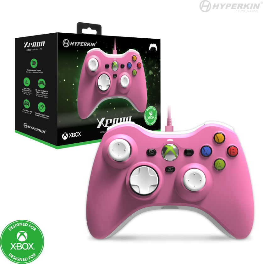 Hyperkin Cirka Xenon Xbox USB-C kablet kontroller (rosa)