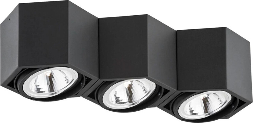 Taklampe Elvas svingbar med tre lamper, svart