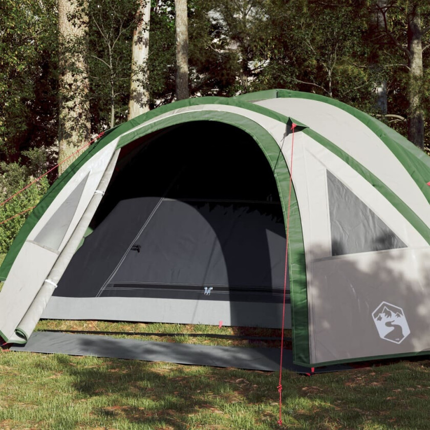 Campingtelt 4 personer grønn 300x250x132 cm 185T taft