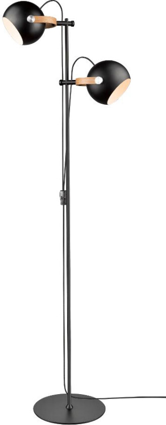 - D.C Gulvlampe 2L Ø18 Black/Oak