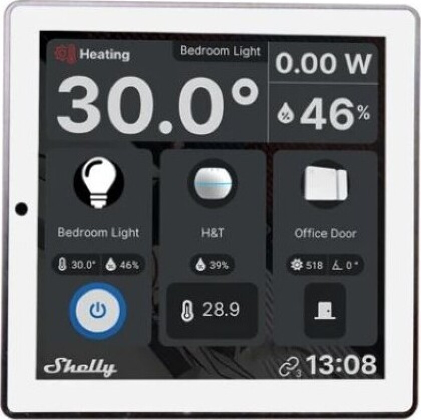 Shelly Wall Display Kontrollskjerm med Wifi Hvit
