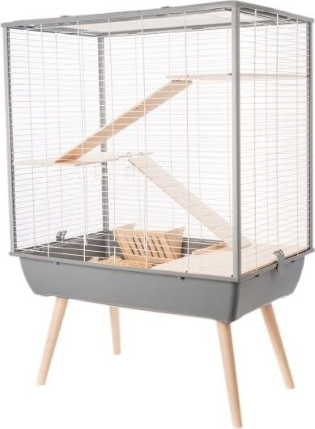 bur Neo Cozy for store gnagere H80, grå 78x48x80cm