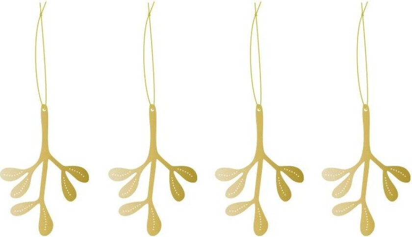 Cooee juletrepynt messing 4-pakning Mistletoe