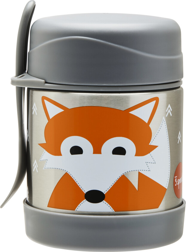 - Stainless Steel Food Jar and Spork - Gray Fox