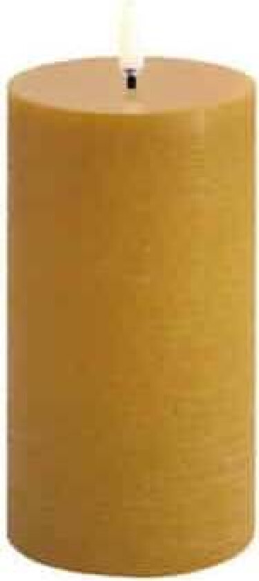 - LED pillar candle - Curry yellow, Rustic - 7,8x15,2 cm (UL-PI-CY78015)