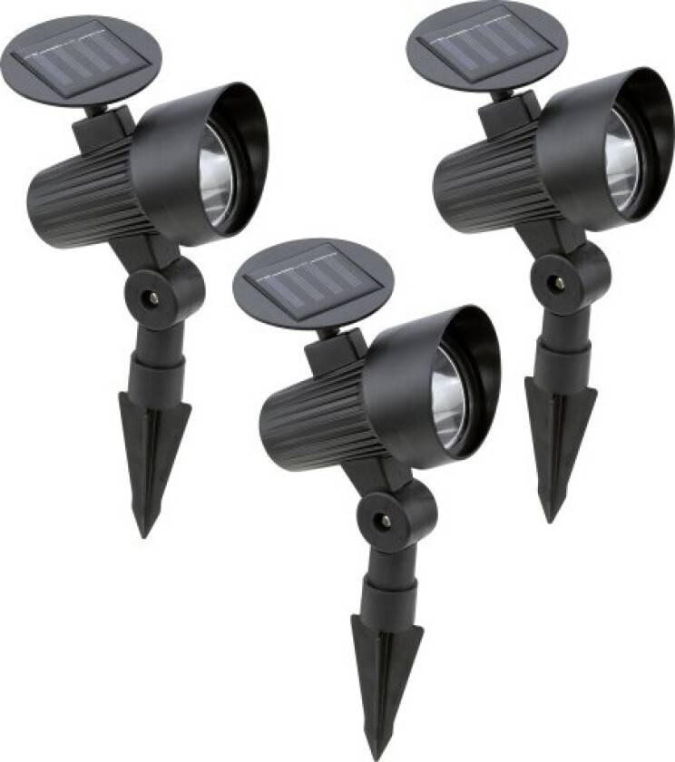 solcelle spotlamper, 3 stk.