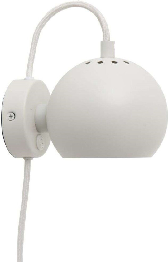 Ball vegglampe Matt hvit