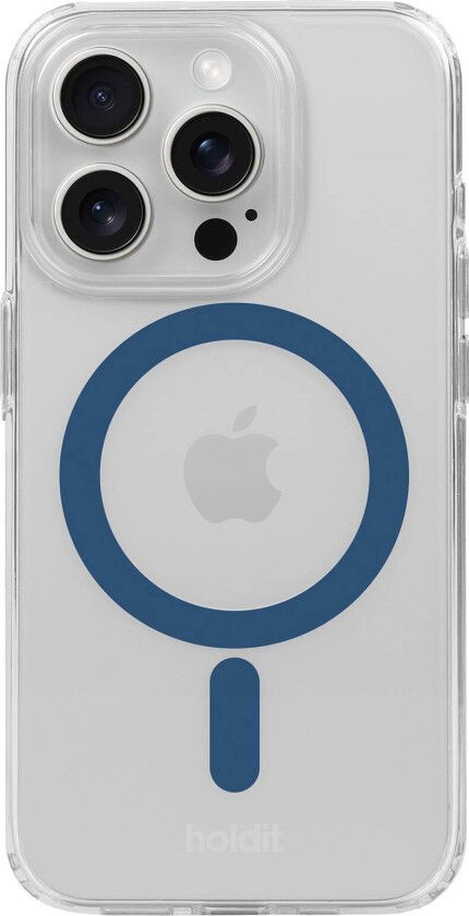 Holdit iPhone 15 Pro Max MagSafe Deksel - Transparent / Denim Blue
