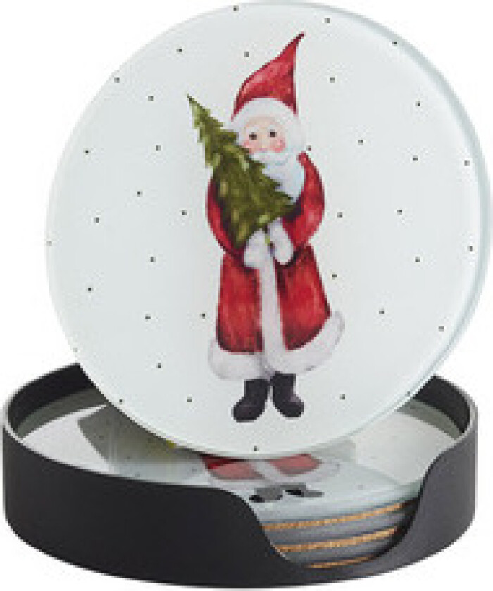 Glassunderlag med trykt motiv Julefred 4-pk