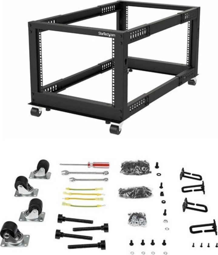 Startech 12u Adjustable Depth Open Frame 4 Post Server Rack