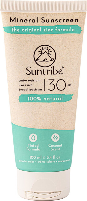 Natural Mineral Sunscreen SPF 30 Tinted 100 ml, Tinted